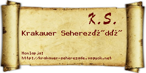 Krakauer Seherezádé névjegykártya